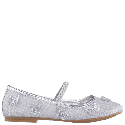 Nina Shoes Girls Noula Silver Mesh Ballet Shoe