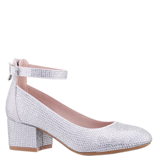 Nina Shoes Girls Lennie2 White Rhinestone Dress Shoes