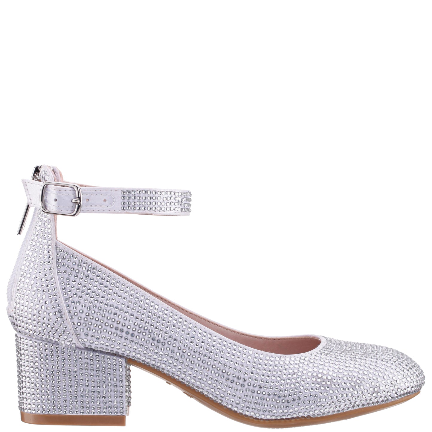 Nina Shoes Girls Lennie2 White Rhinestone Dress Shoes