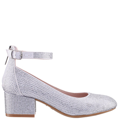 Nina Shoes Girls Lennie2 White Rhinestone Dress Shoes