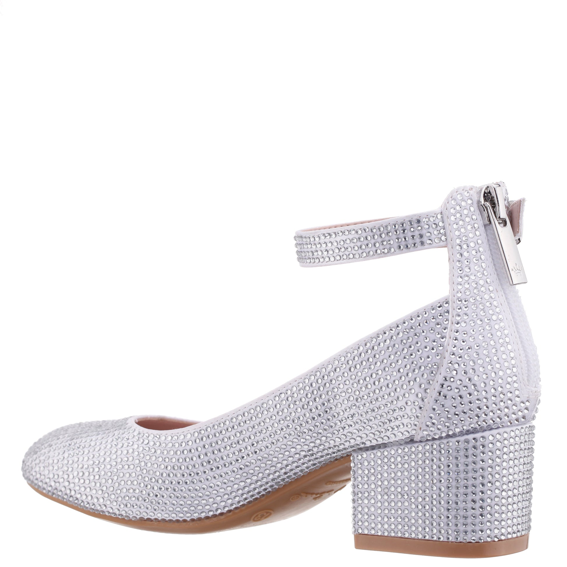 Nina Shoes Girls Lennie2 White Rhinestone Dress Shoes