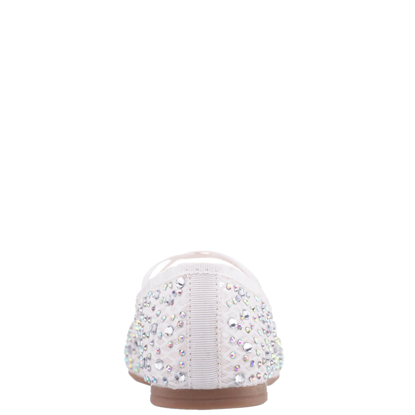Nina Shoes Girls Hadley White Rhinestone Mesh Ballet Flats