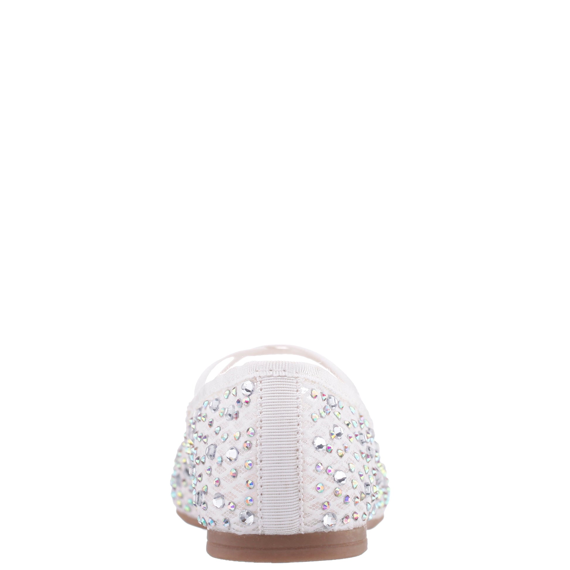 Nina Shoes Girls Hadley White Rhinestone Mesh Ballet Flats