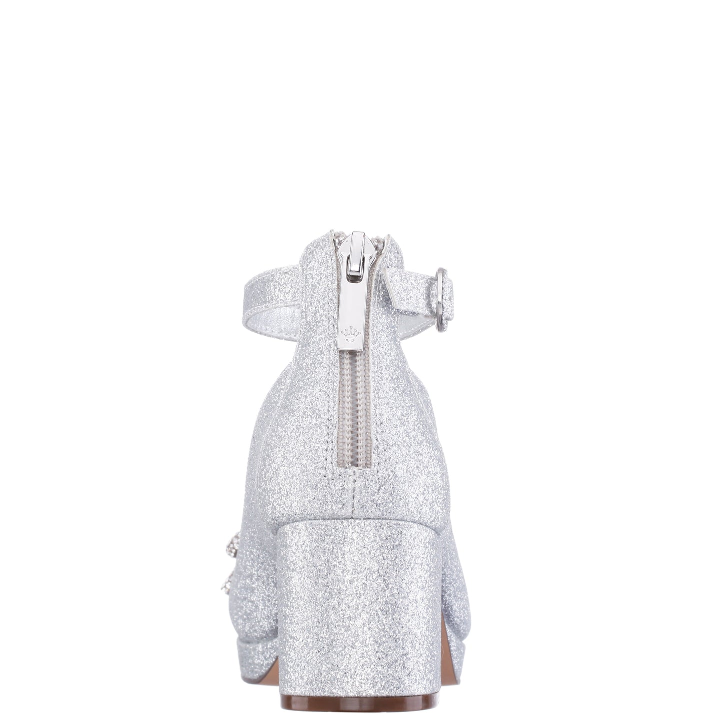Nina Shoes Girls Daylin Silver Glitter Ankle Strap Dress Shoes