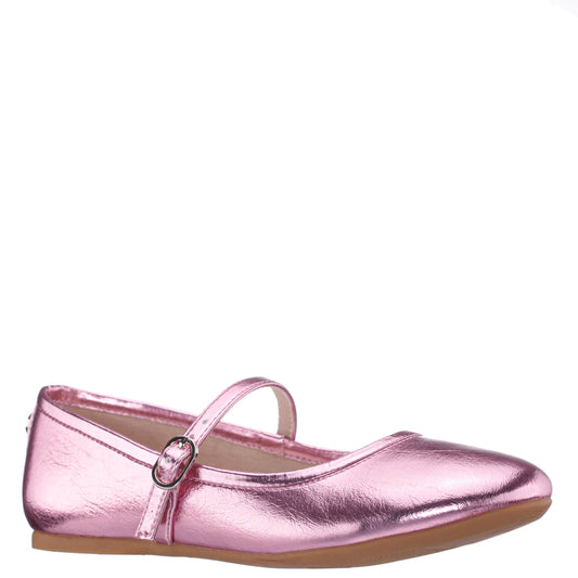 Nina Shoes Girls Nicola Pink Crackle Metallic Ballet Flats