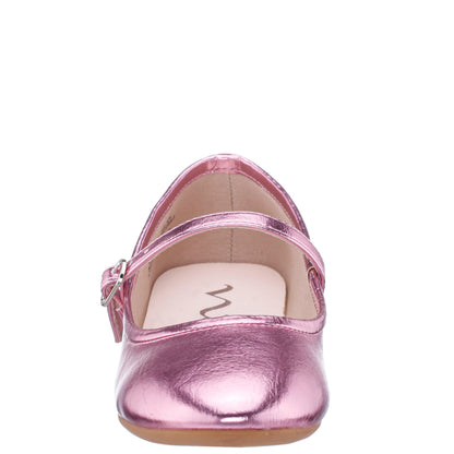 Nina Shoes Girls Nicola Pink Crackle Metallic Ballet Flats
