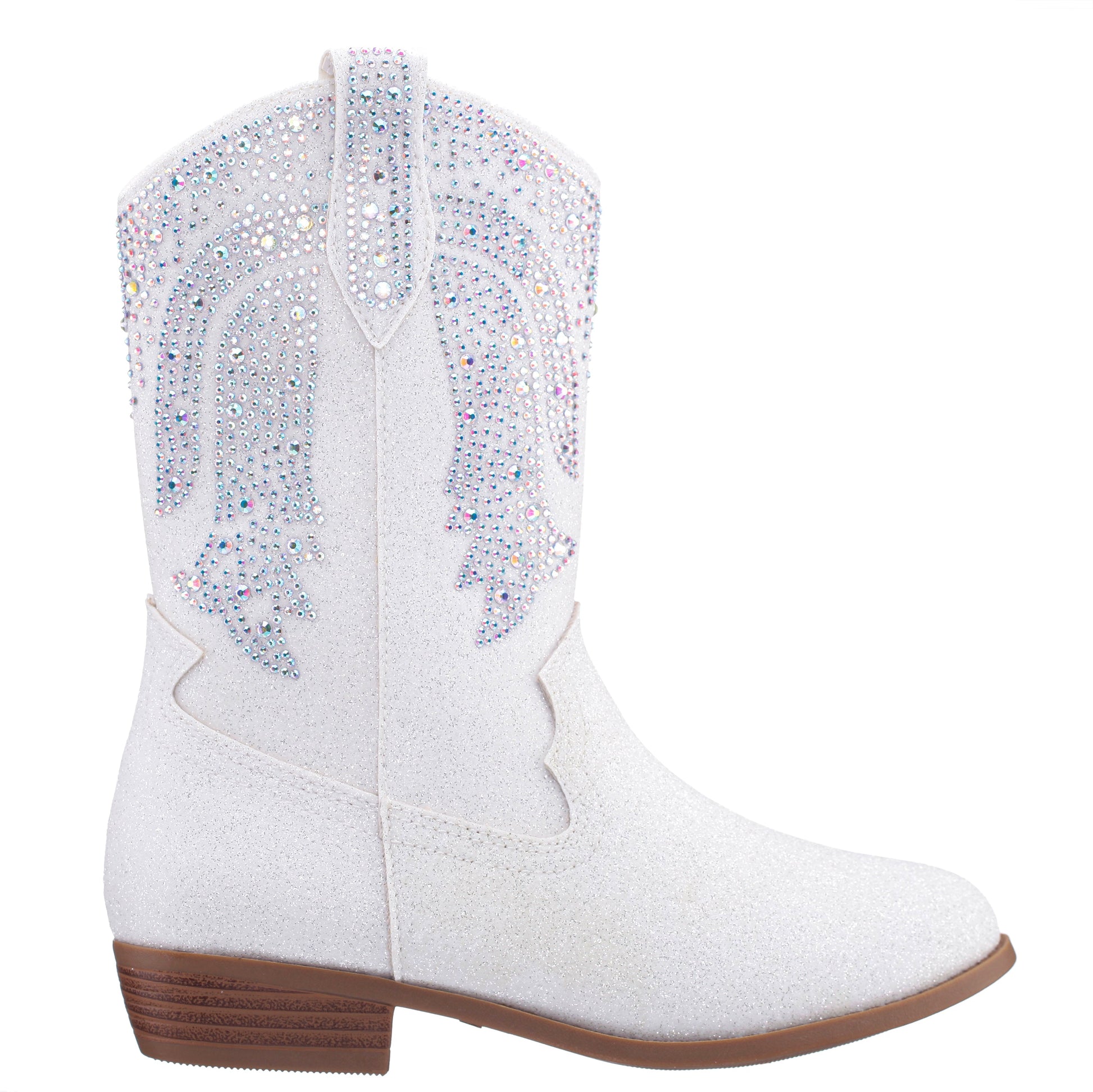 Nina Shoes Girls Hawley White Heel Cowboy Boots