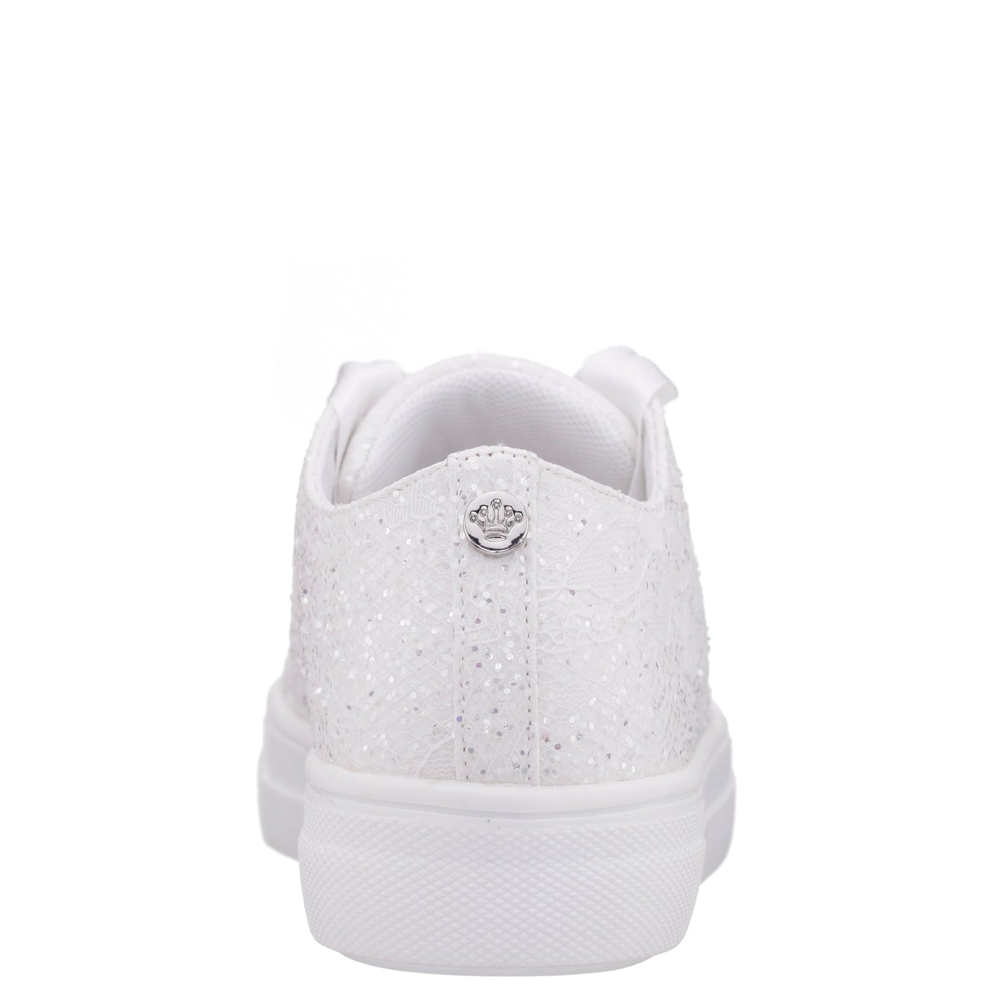 Nina Shoes Girls Monika White Glitter Lace Tie Sneakers