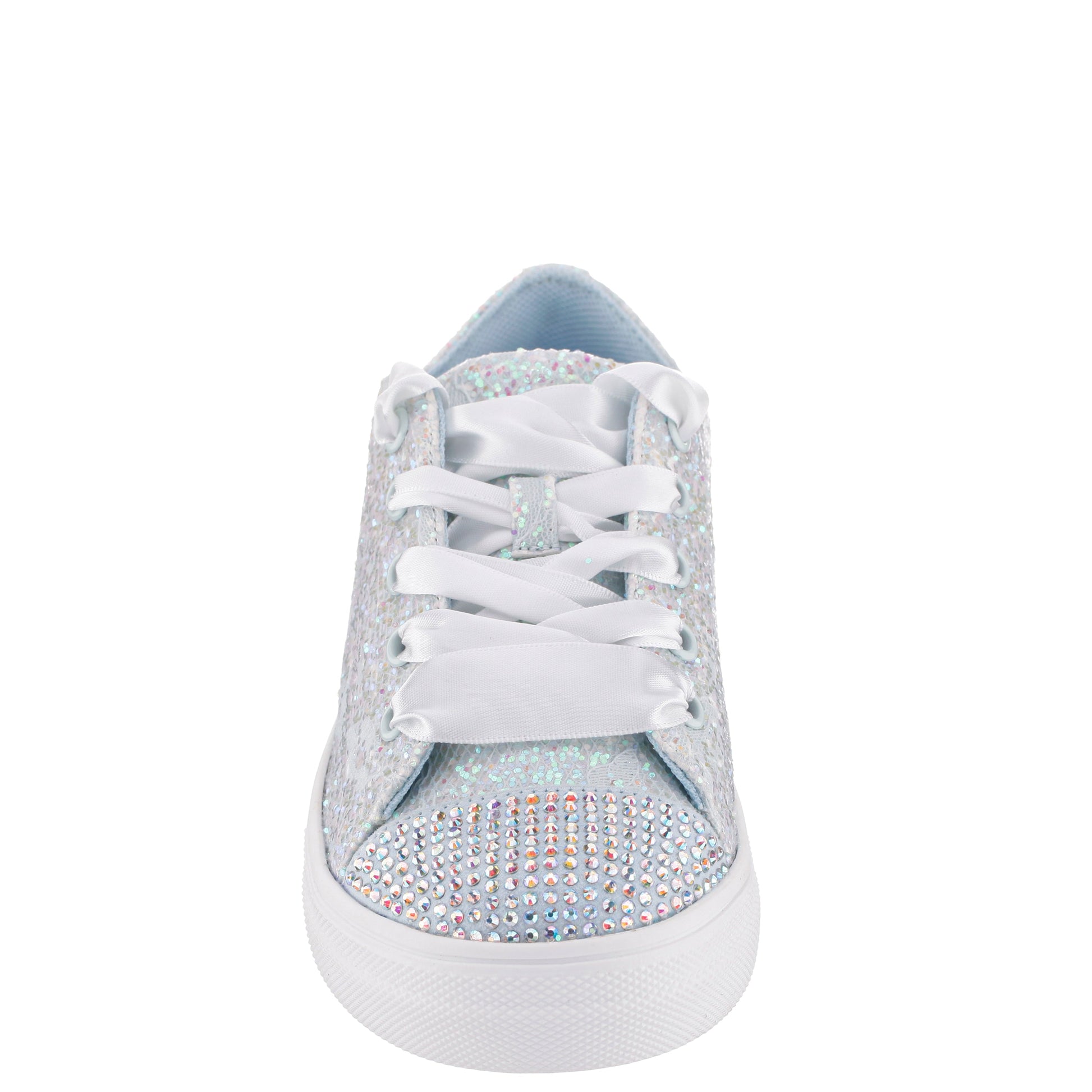Nina Shoes Girls Monika Blue Glitter Lace Tie Sneakers