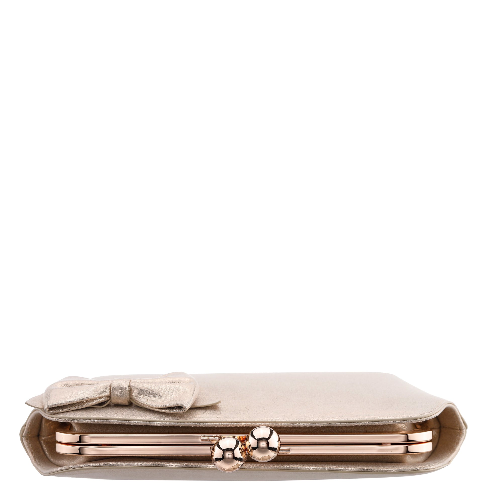 Nina Shoes Kenji-M Platino Reflective Suedette Frame Clutch