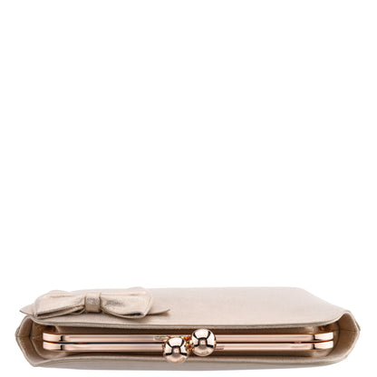 Nina Shoes Kenji-M Platino Reflective Suedette Frame Clutch