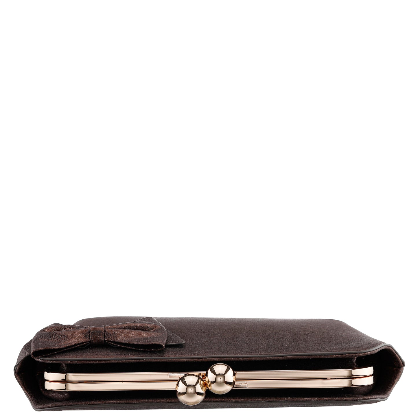 Nina Shoes Kenji-M Brown Reflective Suedette Frame Clutch