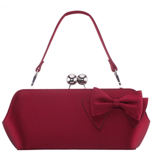 Nina Shoes Kenji-K Red Satin Frame Clutch