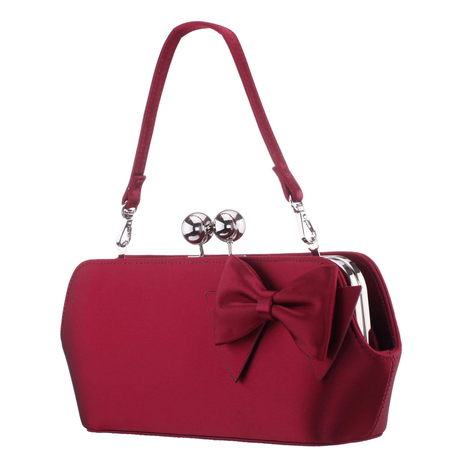 Nina Shoes Kenji-K Red Satin Frame Clutch