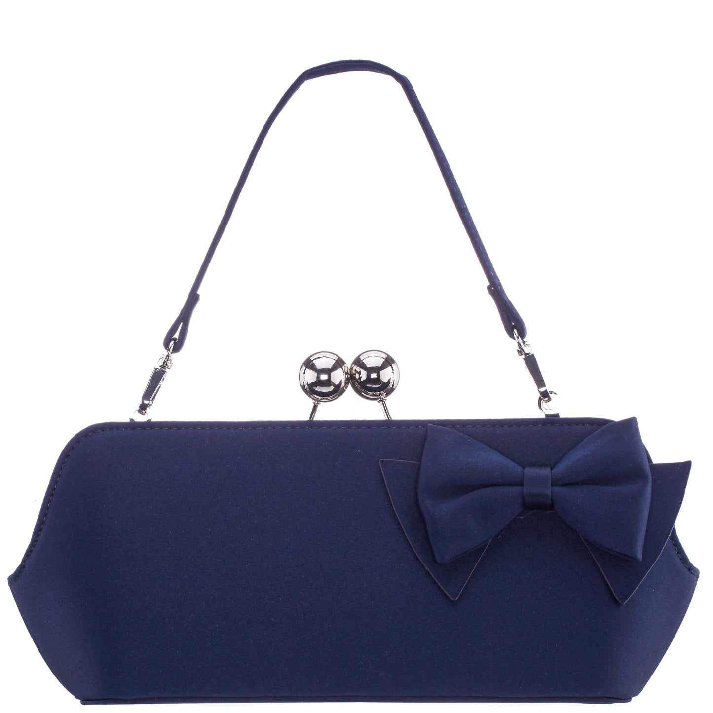 Nina Shoes Kenji-K Blue Satin Frame Clutch