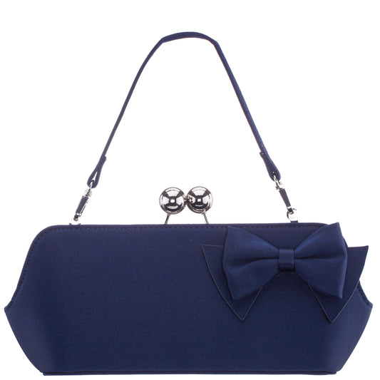 Nina Shoes Kenji-K Blue Satin Frame Clutch