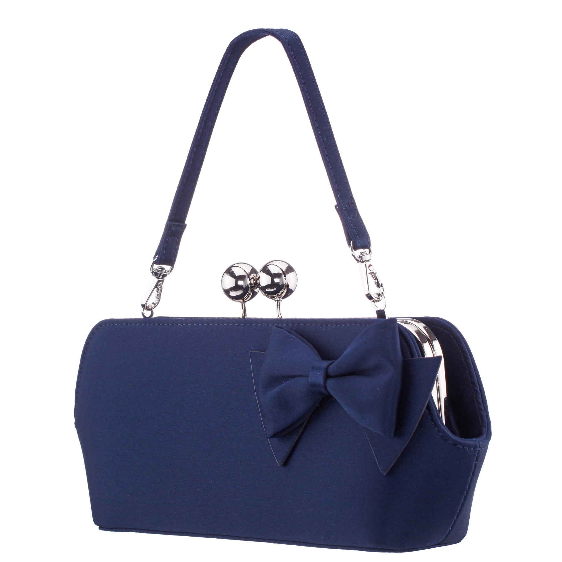 Nina Shoes Kenji-K Blue Satin Frame Clutch
