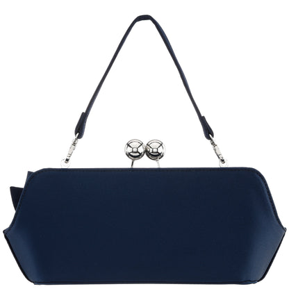 Nina Shoes Kenji-K Blue Satin Frame Clutch