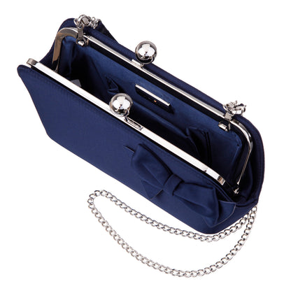 Nina Shoes Kenji-K Blue Satin Frame Clutch