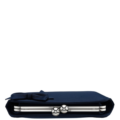 Nina Shoes Kenji-K Blue Satin Frame Clutch