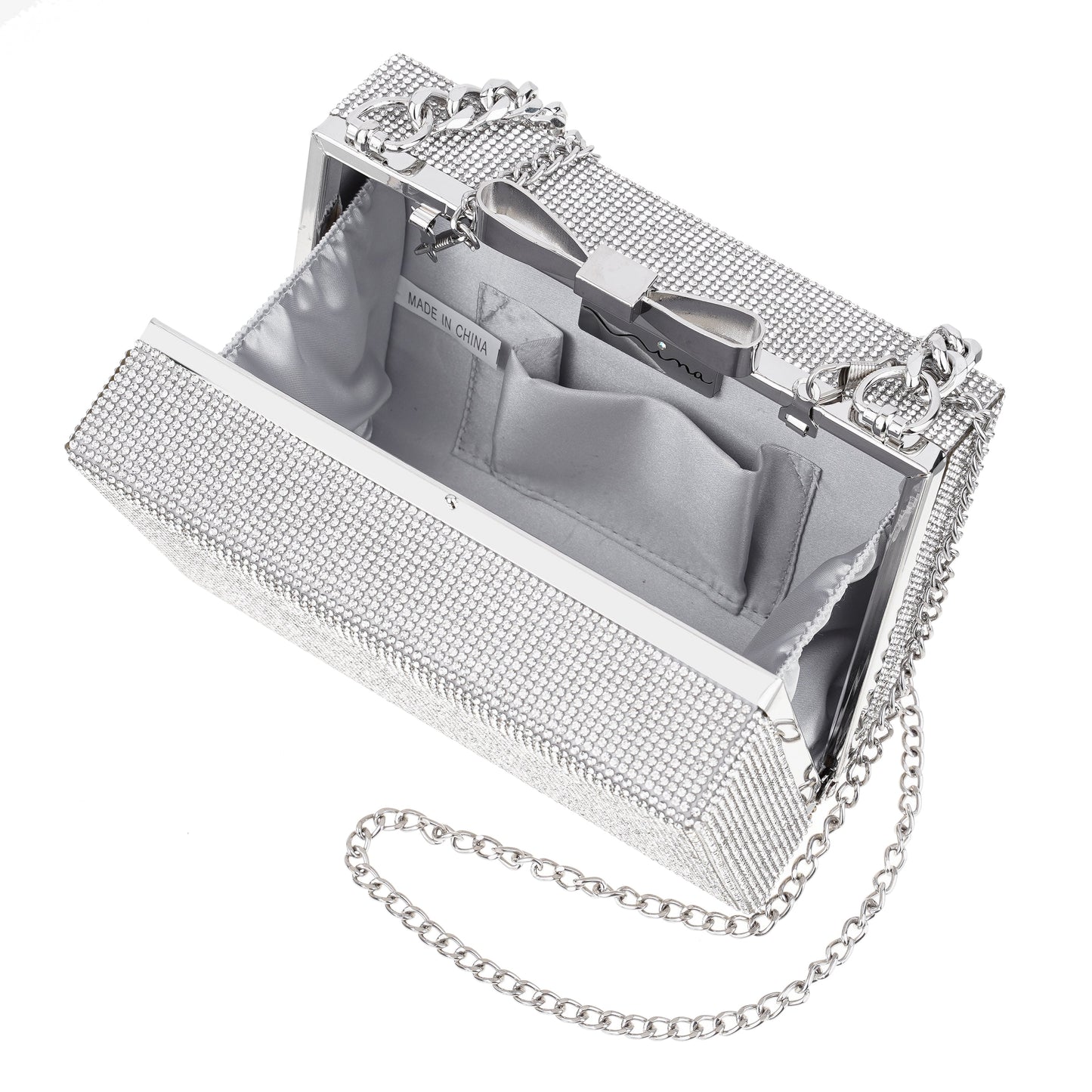 Nina Shoes Regalo Silver Solid Box Bag