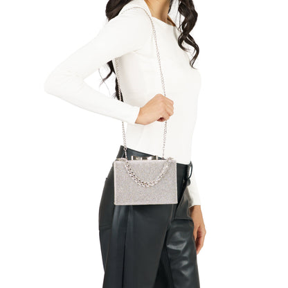 Nina Shoes Regalo Silver Solid Box Bag