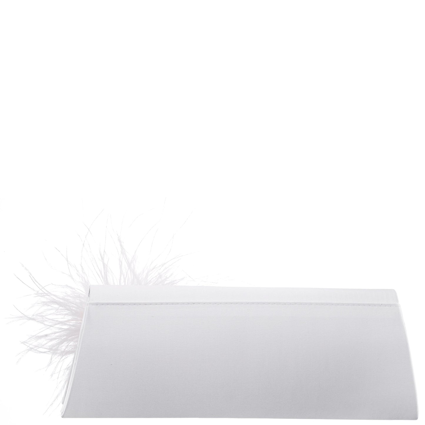 Nina Shoes Zosia White Satin Foldover Clutch