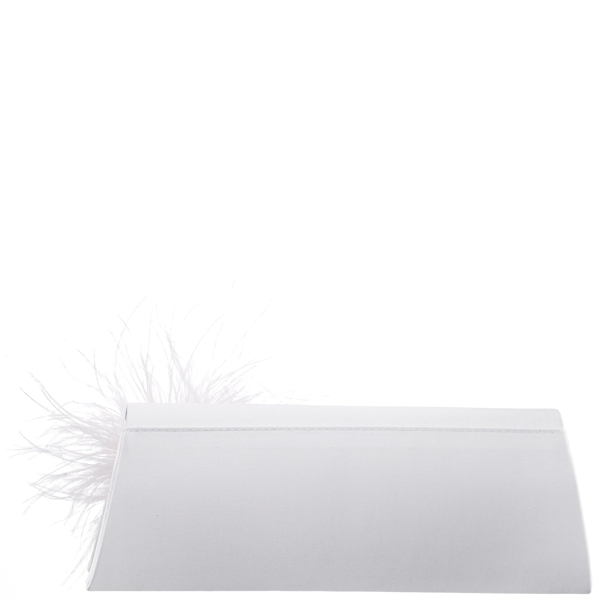 Nina Shoes Zosia White Satin Foldover Clutch