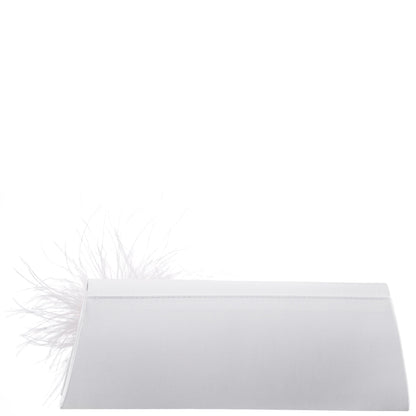 Nina Shoes Zosia White Satin Foldover Clutch