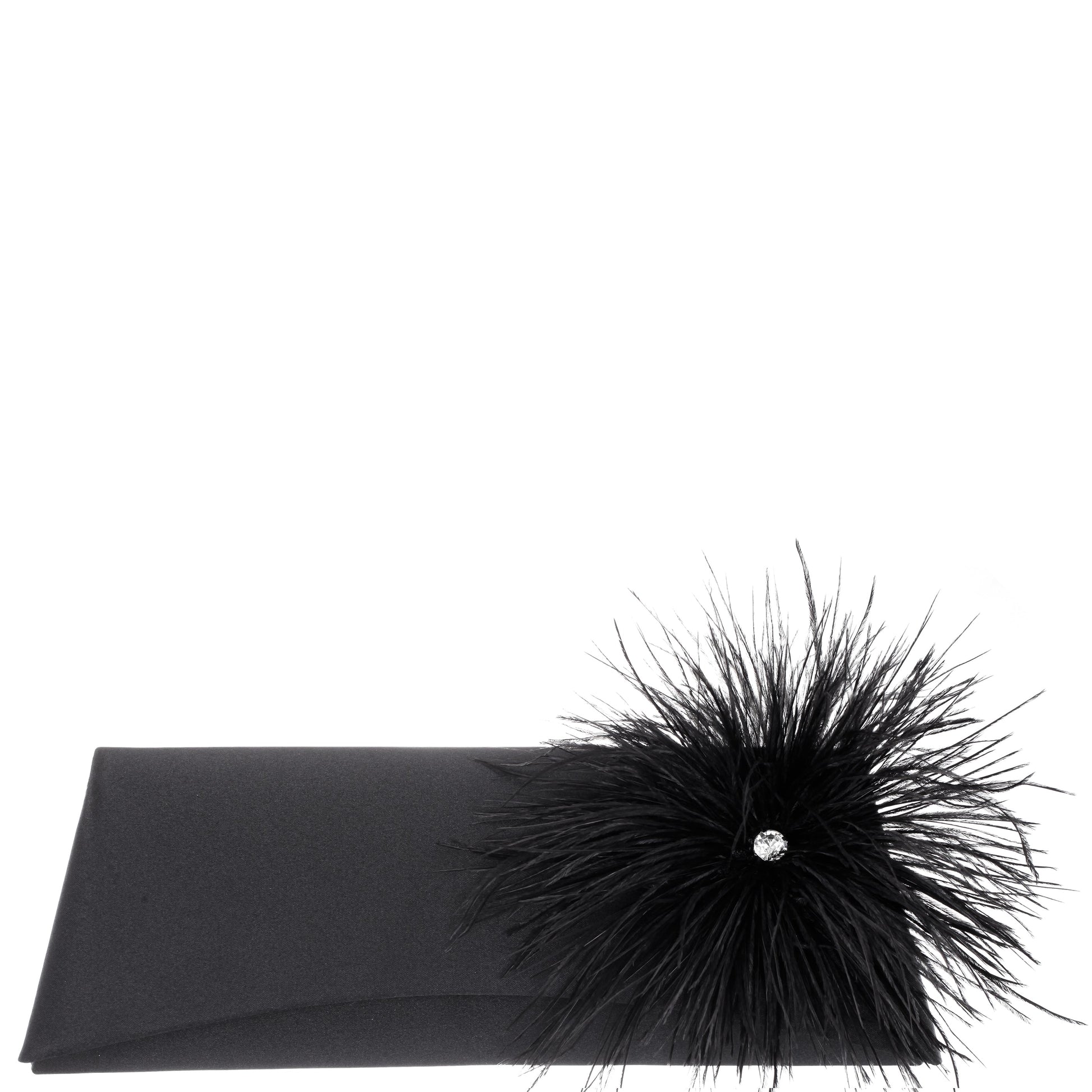 Nina Shoes Zosia Black Satin Foldover Clutch