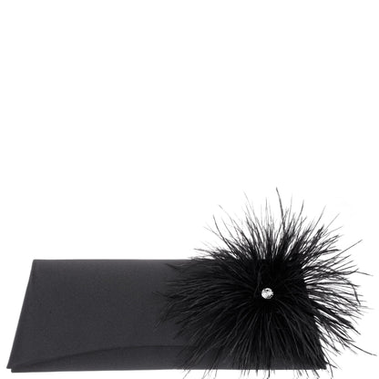 Nina Shoes Zosia Black Satin Foldover Clutch
