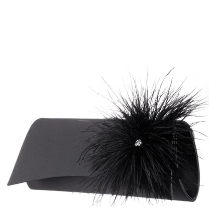 Nina Shoes Zosia Black Satin Foldover Clutch