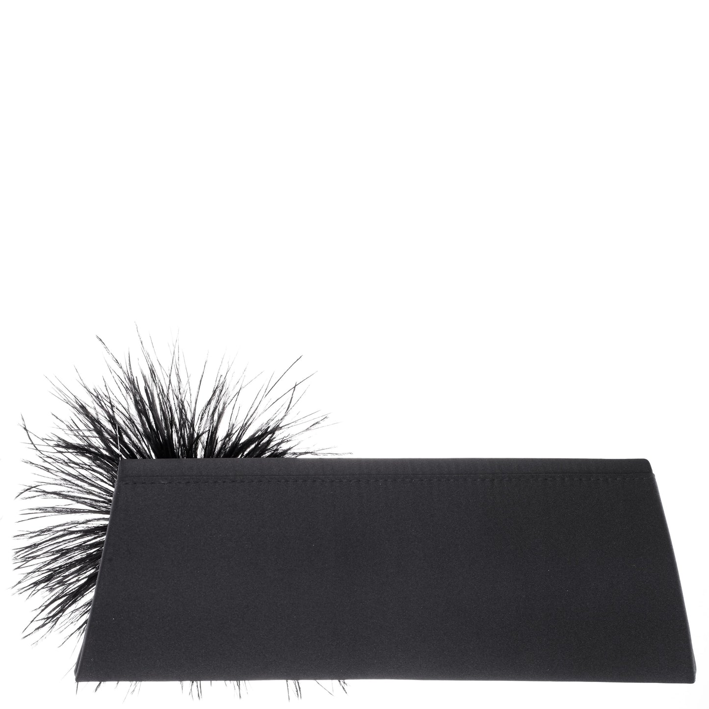 Nina Shoes Zosia Black Satin Foldover Clutch