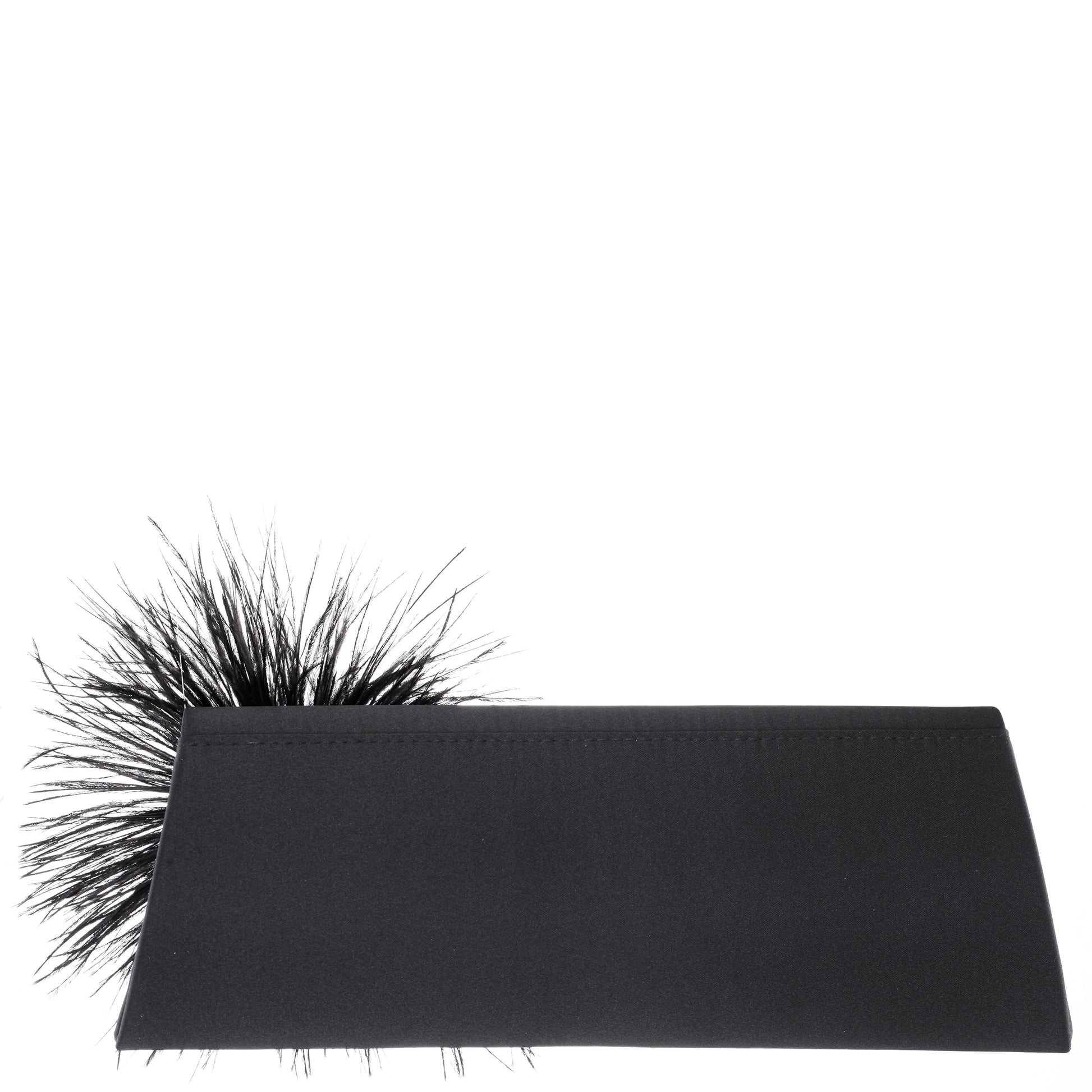 Nina Shoes Zosia Black Satin Foldover Clutch