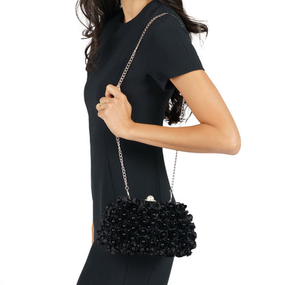 Nina Shoes Paloma Black Pearl/Polyester Box Bag