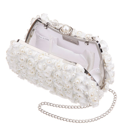 Nina Shoes Paloma White Pearl/Polyester Box Bag