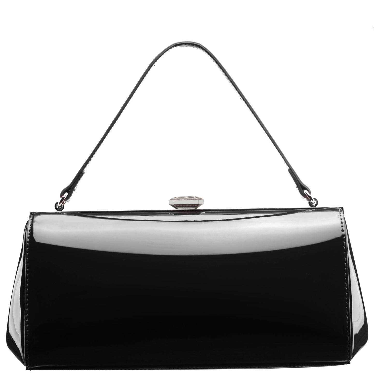 Nina Shoes Delsie Black Patene Pu Frame Clutch