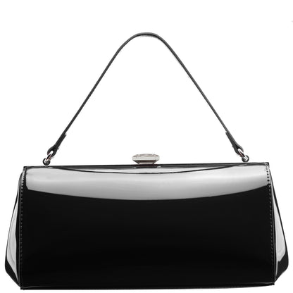 Nina Shoes Delsie Black Patene Pu Frame Clutch