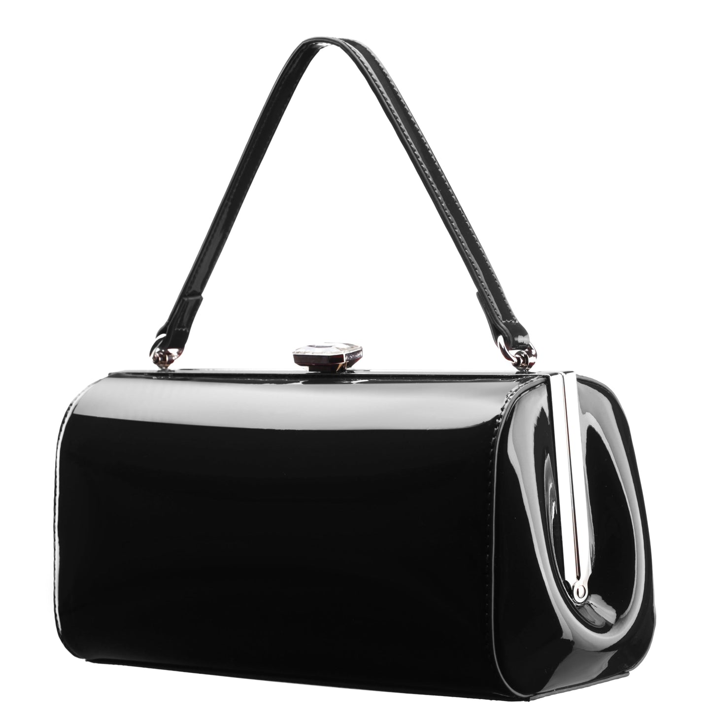 Nina Shoes Delsie Black Patene Pu Frame Clutch