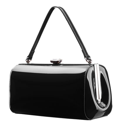 Nina Shoes Delsie Black Patene Pu Frame Clutch