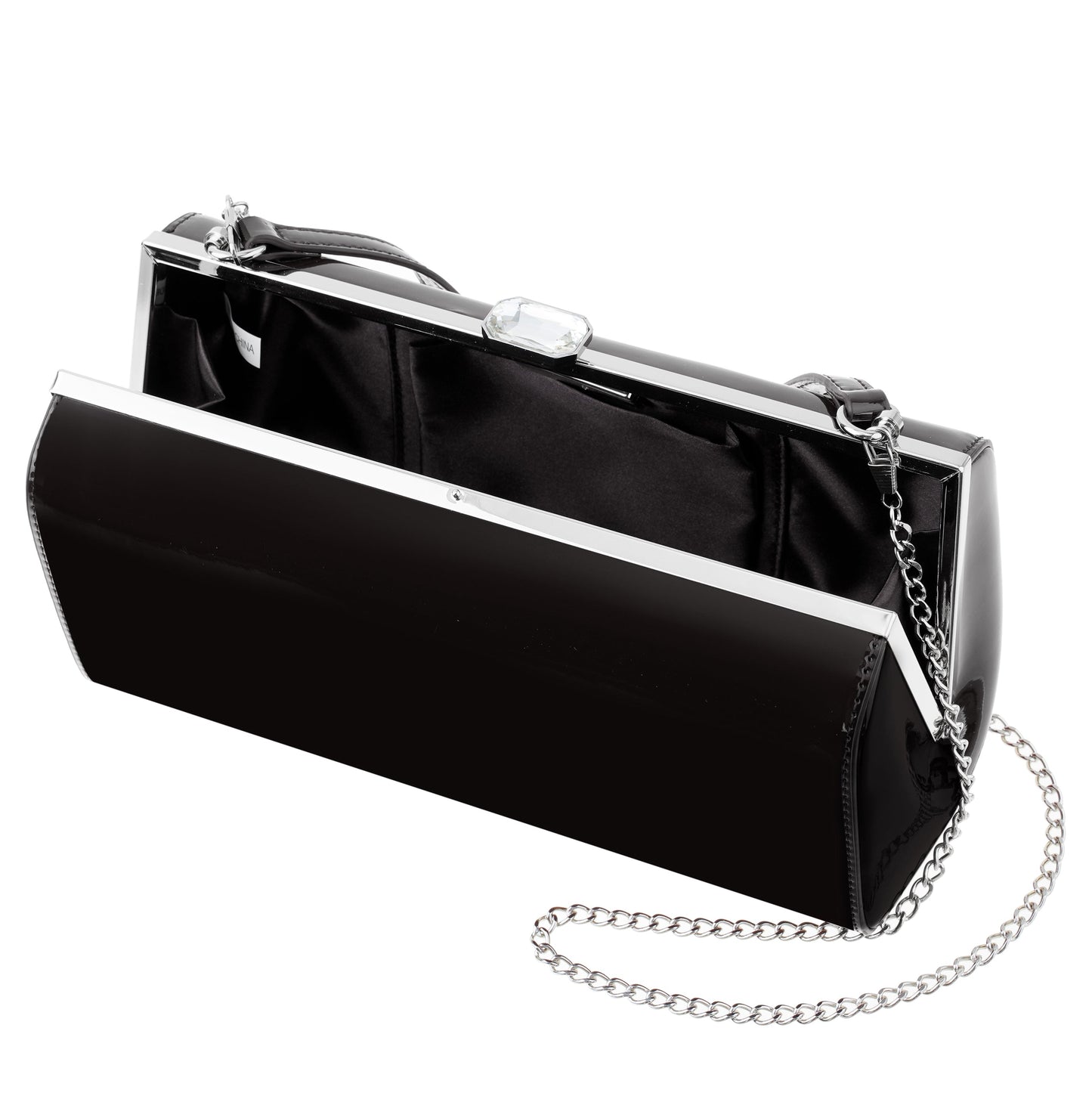 Nina Shoes Delsie Black Patene Pu Frame Clutch