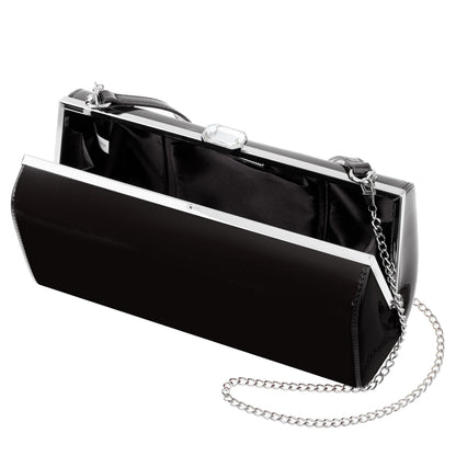 Nina Shoes Delsie Black Patene Pu Frame Clutch