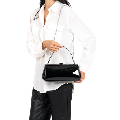 Nina Shoes Delsie Black Patene Pu Frame Clutch