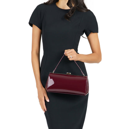 Nina Shoes Delsie Red Pat Frame Clutch