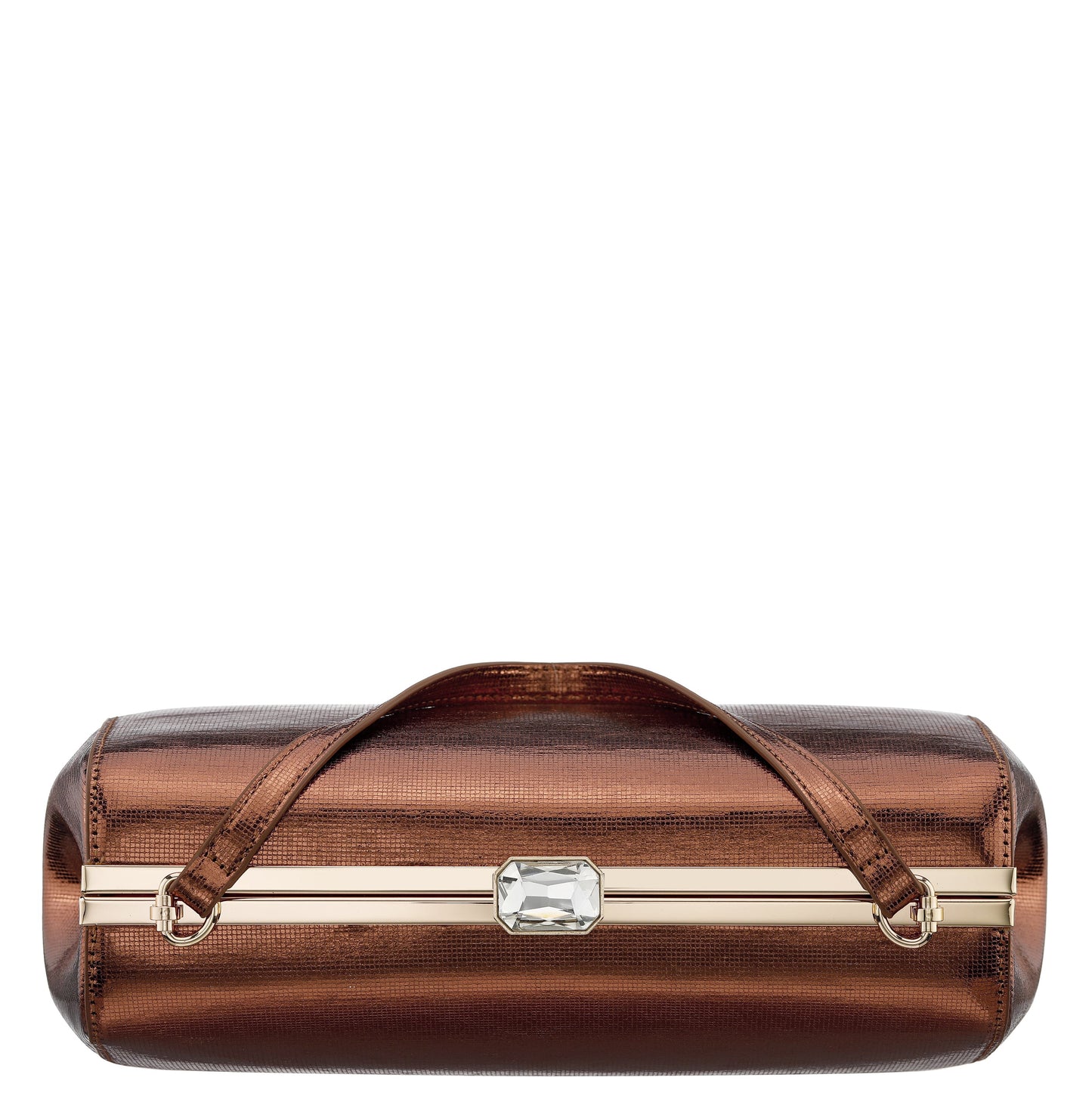 Nina Shoes Delsie Brown Mini Geo Metallic Frame Clutch