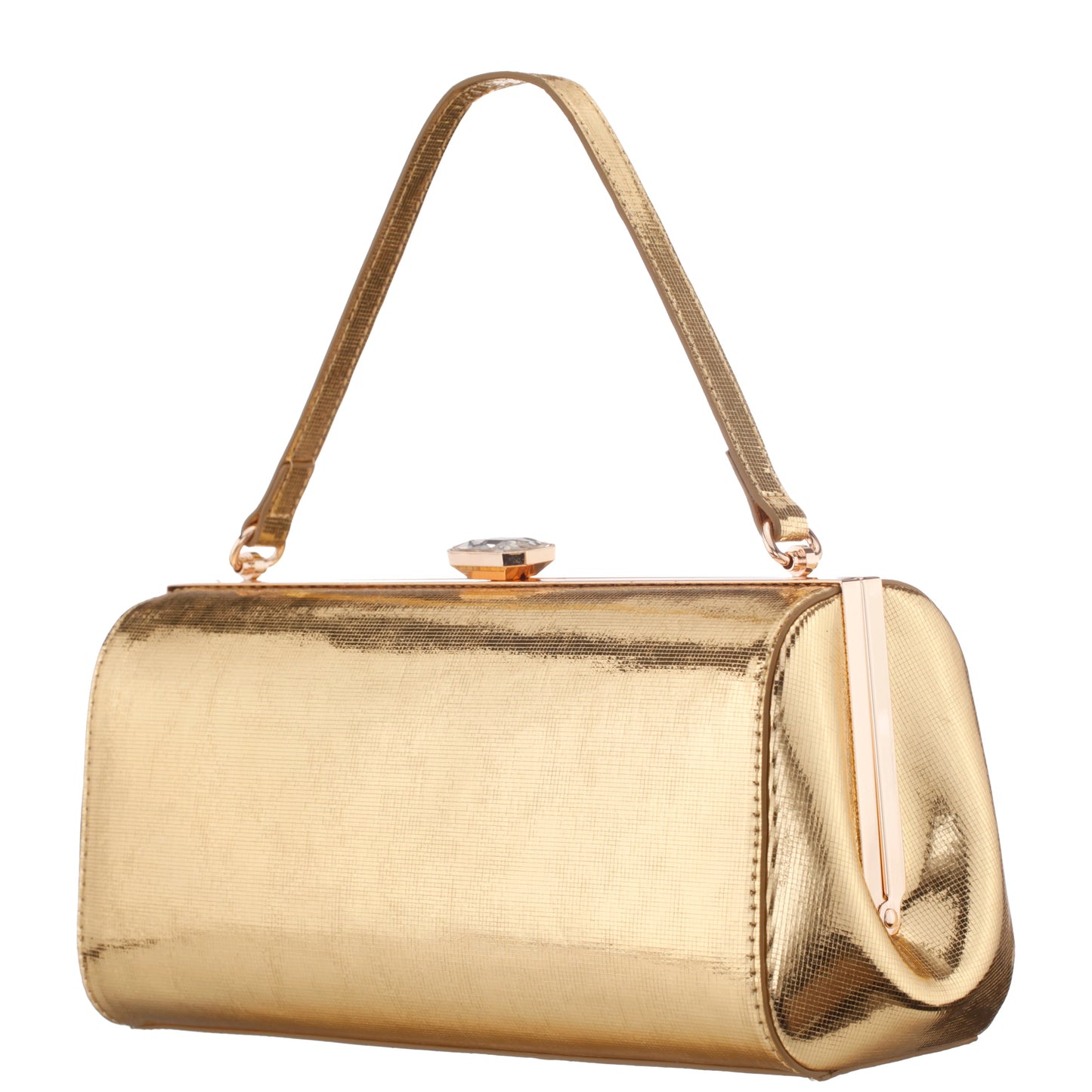 Nina Shoes Delsie Gold Mini Geo Metallic Frame Clutch