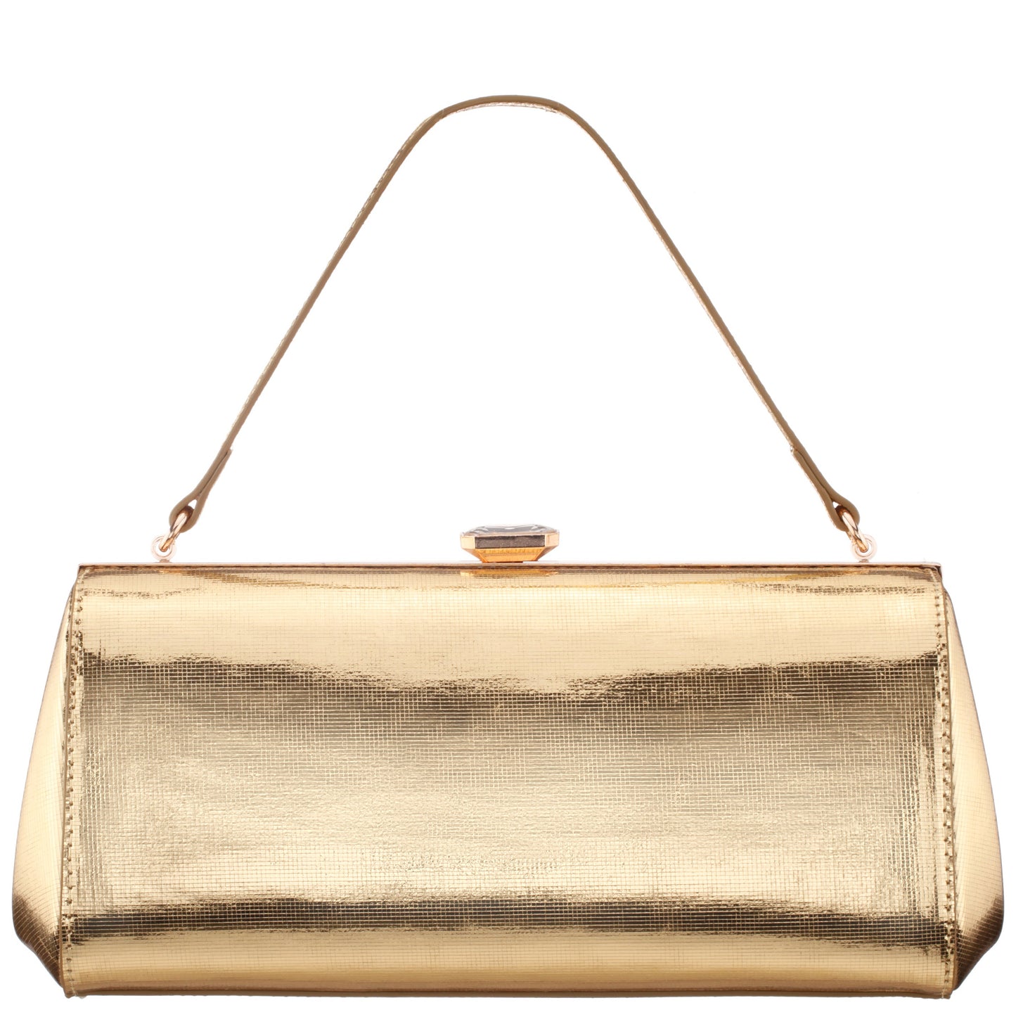 Nina Shoes Delsie Gold Mini Geo Metallic Frame Clutch