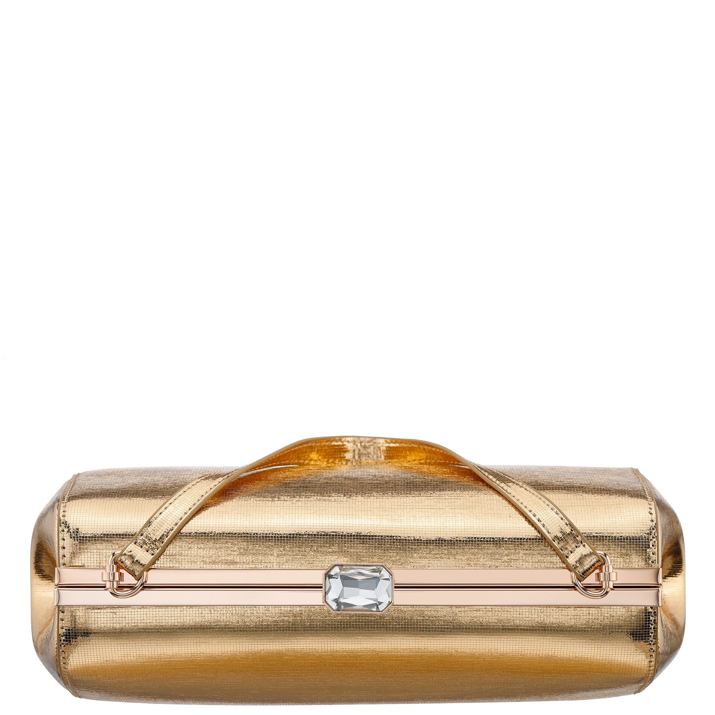 Nina Shoes Delsie Gold Mini Geo Metallic Frame Clutch