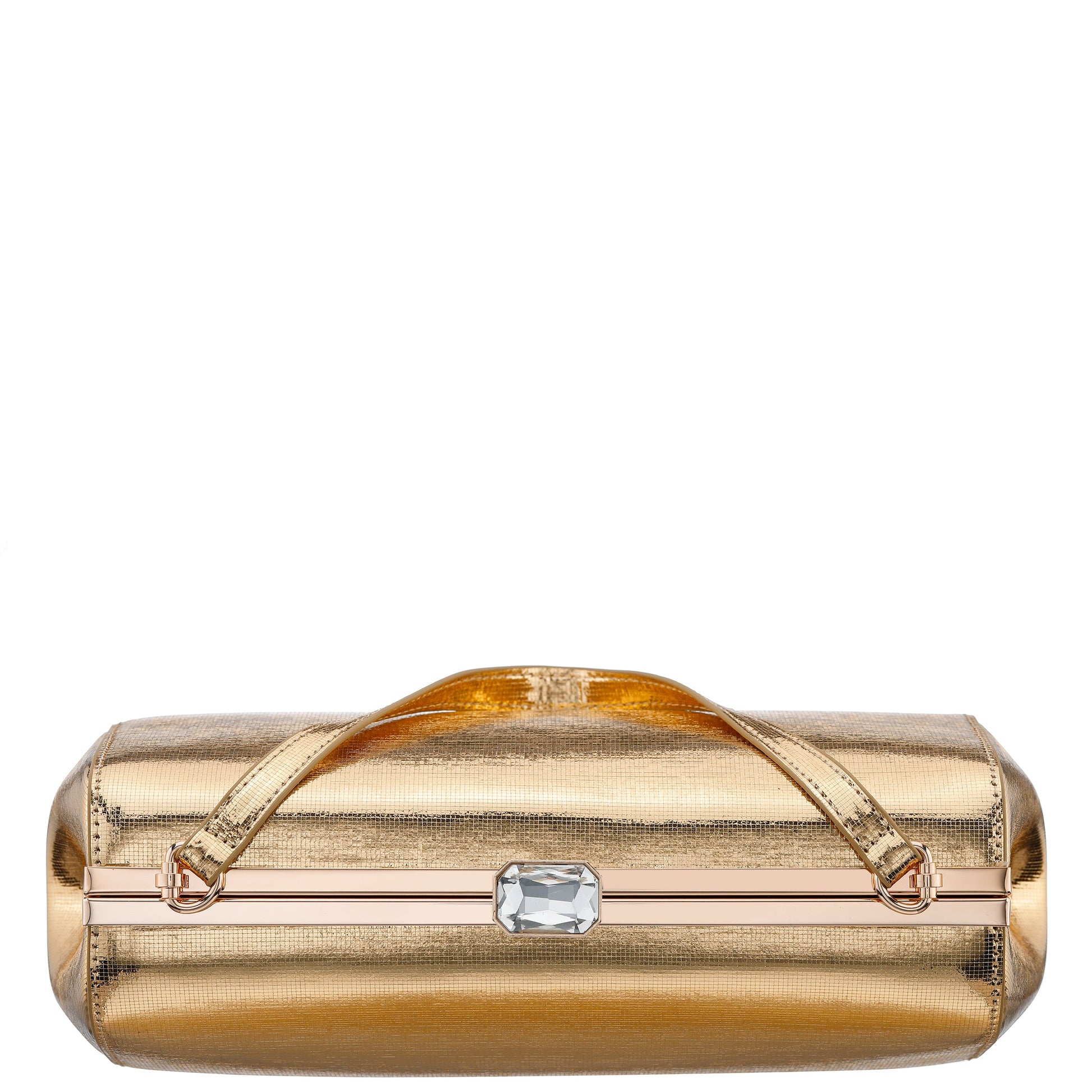 Nina Shoes Delsie Gold Mini Geo Metallic Frame Clutch