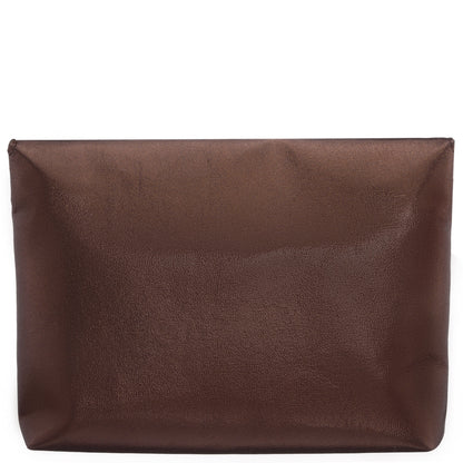 Nina Shoes Grayson Brown Reflective Suedette Foldover Clutch